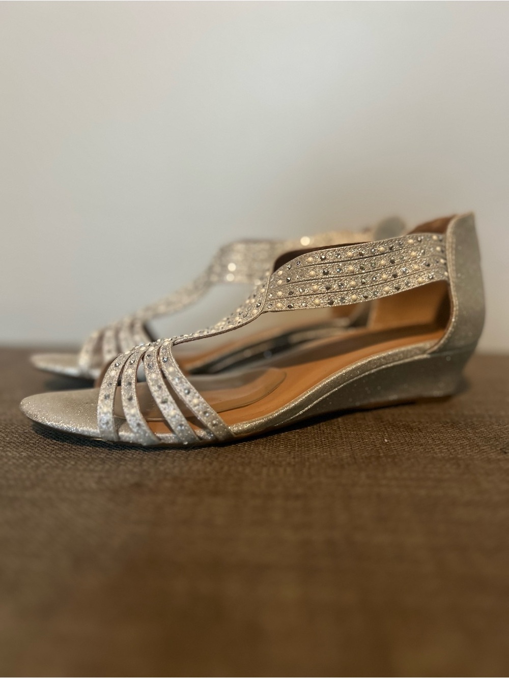 Style & Co. Sparkle Strappy Evening Sandals - Silver - Picture 4 of 9